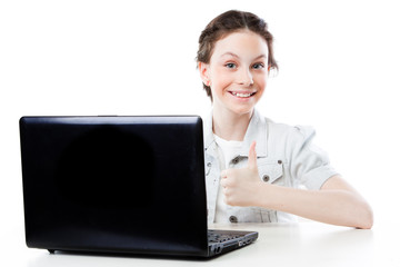 beautiful girl with a laptop