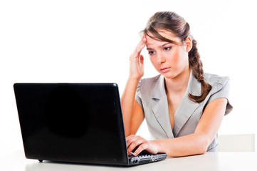 beautiful girl with a laptop