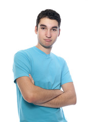 portrait of a teen boy, isolated on white