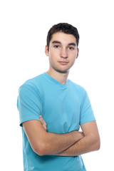 portrait of a teen boy, isolated on white
