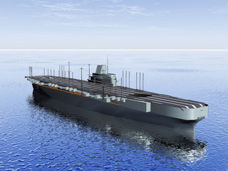 Obraz premium the aircraft carrier on the sea