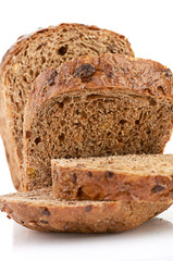 whole wheat bread, isolated on white background