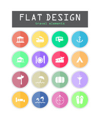 various travel icons with special design