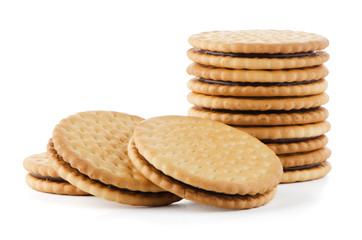 Sandwich biscuits with chocolate filling