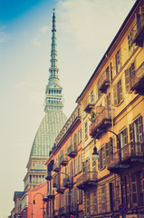 Fototapeta premium Mole Antonelliana Turin retro look