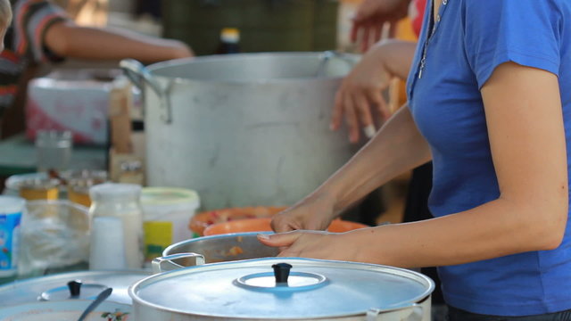 Hungry children in refugee camp