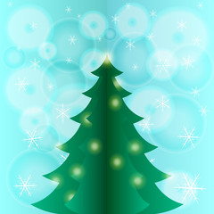 Xmas card with fir tree