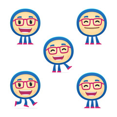 funny monster in various poses for use in advertising,