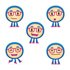 funny monster in various poses for use in advertising,