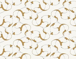 seamless islamic scroll floral leaf pattern