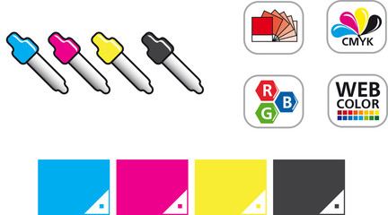Color CMYK Icon Set