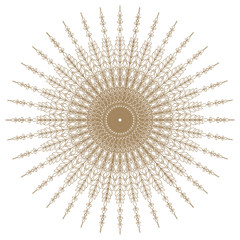 Decorative gold flower with vintage round patterns.