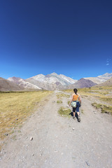 Aconcagua, in the Andes mountains in Mendoza, Argentina.