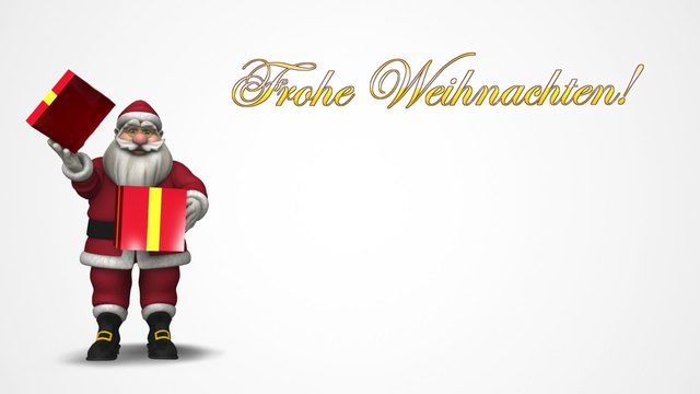 Weihnachtsmann w&uuml;nscht frohe Weihnachten
