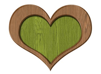 wooden heart isolated on white background