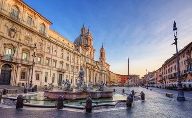 Naklejka premium view of piazza Navona in the morning. Rome. Italy.