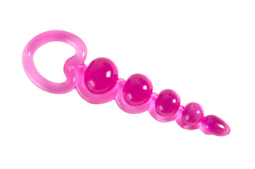 Pink butt beads - sex toy isolated