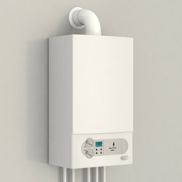 White gas boiler.