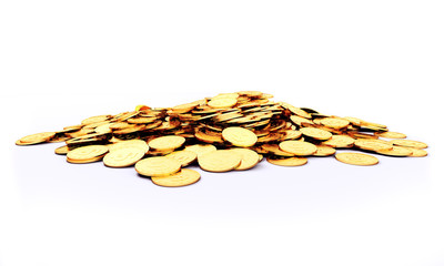3d rendered illustration of a heap of gold coins