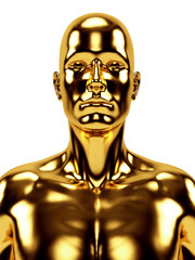 3d rendered illustration of a golden statue