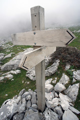 empty wooden signpost
