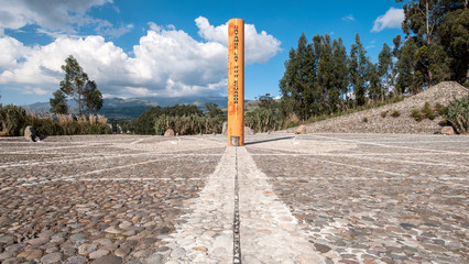 Equator Line Monument, marks the point through which the equator - obrazy, fototapety, plakaty