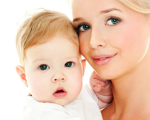 happy mother with baby