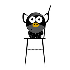 piggy in the chair vector illustration