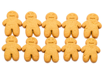 Gingerbread cookies isolated on white