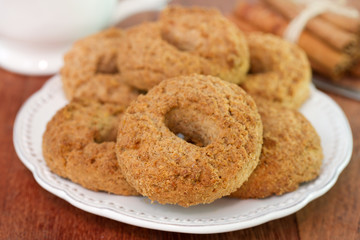 cinnamon cookies on white plate