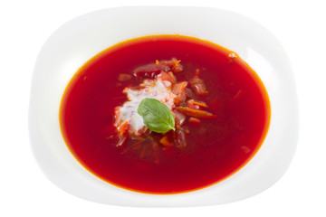 soup in white plate