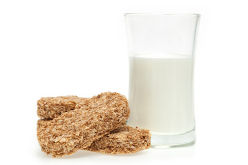 Cereal bar and milk