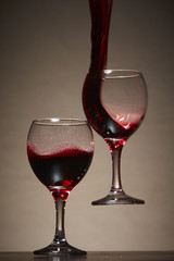 Falling wine