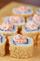 cream cheese and tobico sushi roll