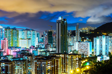 Obraz premium Cityscape in Hong Kong at night