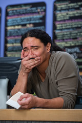 Overwhelmed Restaraunt Worker