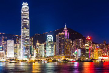 Hong Kong skyline at night