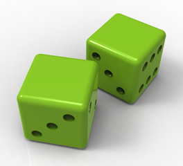 Blank Green Dice Shows Copyspace Gambling And Luck