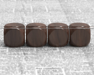 Four Blank Dice Shows Copyspace For 4 Letter Word