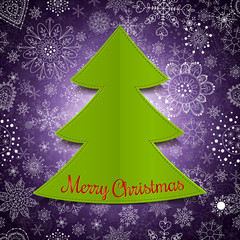 abstract christmas tree and violet background