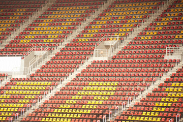 Seats in stadium.