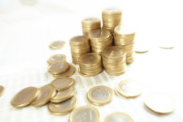 coins on the document