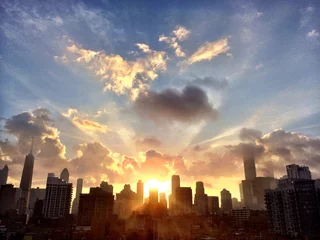 Wandaufkleber Sonnenuntergang Chicago erwacht