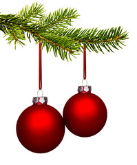 Rote Weihnachtskugeln