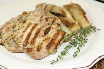 côte de porc, endives