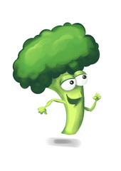 Running broccoli cartoon