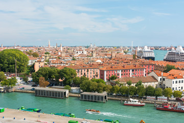 Fototapeta na wymiar Overlooking Venice sea port