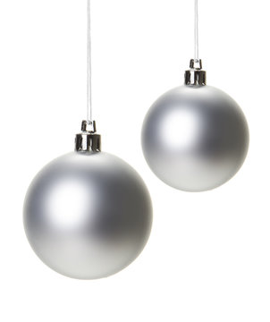 Weihnachtskugeln silber