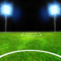 Fototapeta na wymiar Soccer stadium with thw lights