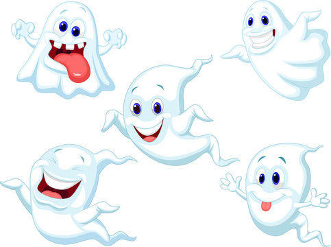 Cute ghost cartoon collection set